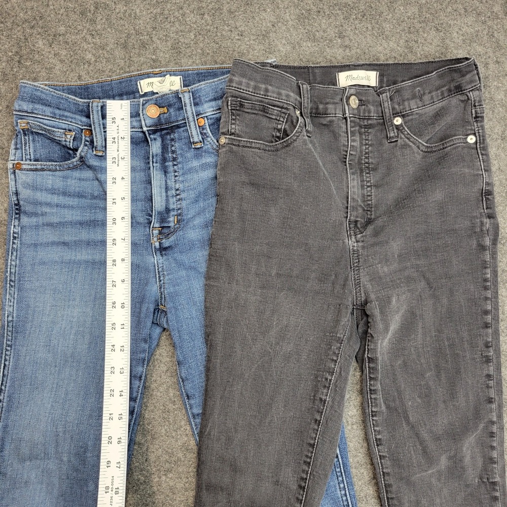 Madewell Jeans Womens 26 Gray High Rise Skinny Distressed Hem Minimalist LOT - Picture 11 of 15